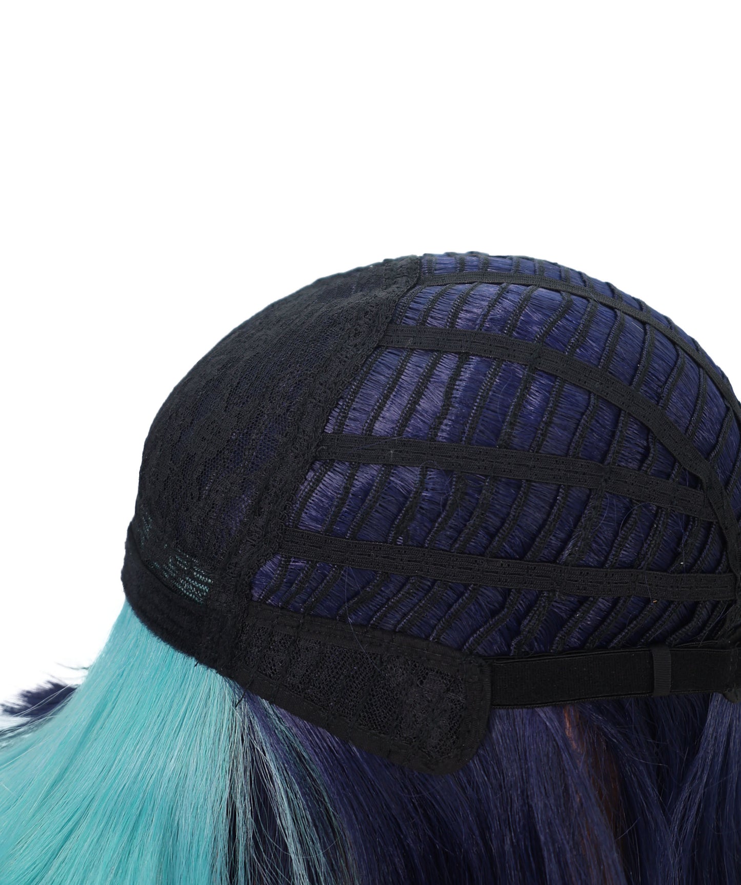 Wigs2you C-166 ネイビーブルー＆シアンの女性用コスプレウィッグ – 耐熱合成繊維