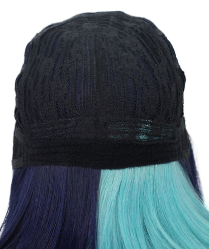 Wigs2you C-166 ネイビーブルー＆シアンの女性用コスプレウィッグ – 耐熱合成繊維