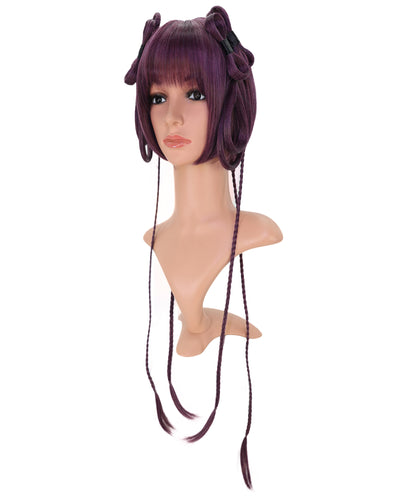 Wigs2you C-169 コスプレウィッグ レディース バーガンディ ロング 35.5インチ フルウィッグ 耐熱ファイバー キャップレス 自然なストレート ハロウィン 仮装 イベント パーティー アニメ風