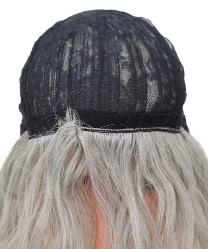 Wigs2you C-170 コスプレウィッグ レディース ホワイトグレー ショート 13インチ フルウィッグ 耐熱ファイバー アニメ風 前髪付き スタンダードキャップ ハロウィン 仮装 イベント パーティー