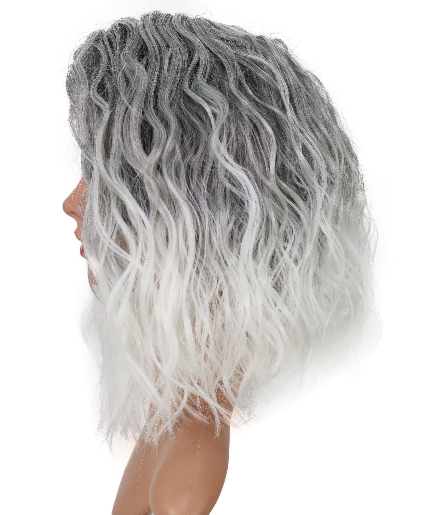 Wigs2you C-170 コスプレウィッグ レディース ホワイトグレー ショート 13インチ フルウィッグ 耐熱ファイバー アニメ風 前髪付き スタンダードキャップ ハロウィン 仮装 イベント パーティー
