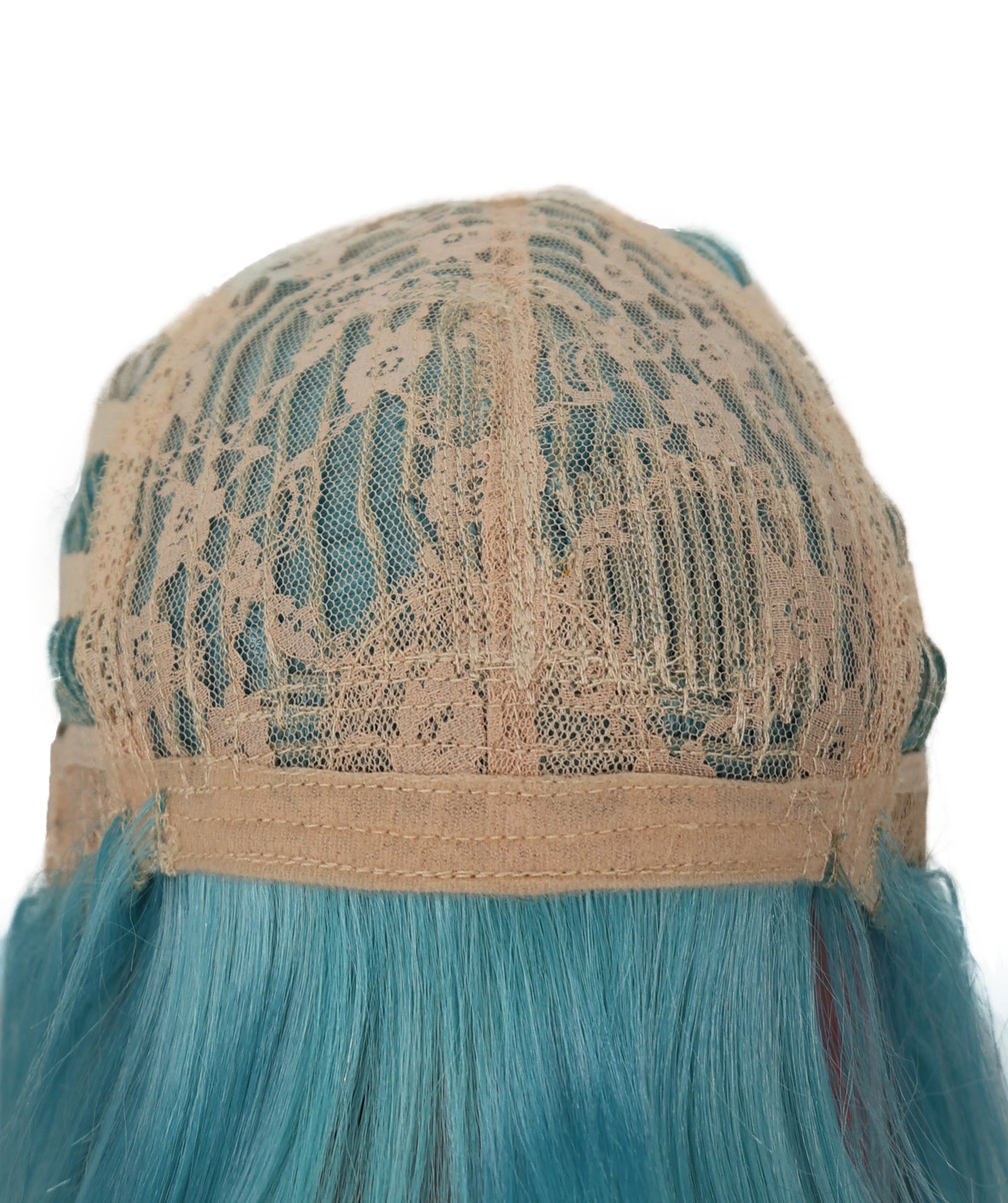 Wigs2you C-172 コスプレウィッグ レディース アクアブルー＆ピンク ロング ストレート 35インチ フルウィッグ 耐熱ファイバー ツートンカラー アニメ風 ハロウィン 仮装 イベント パーティー