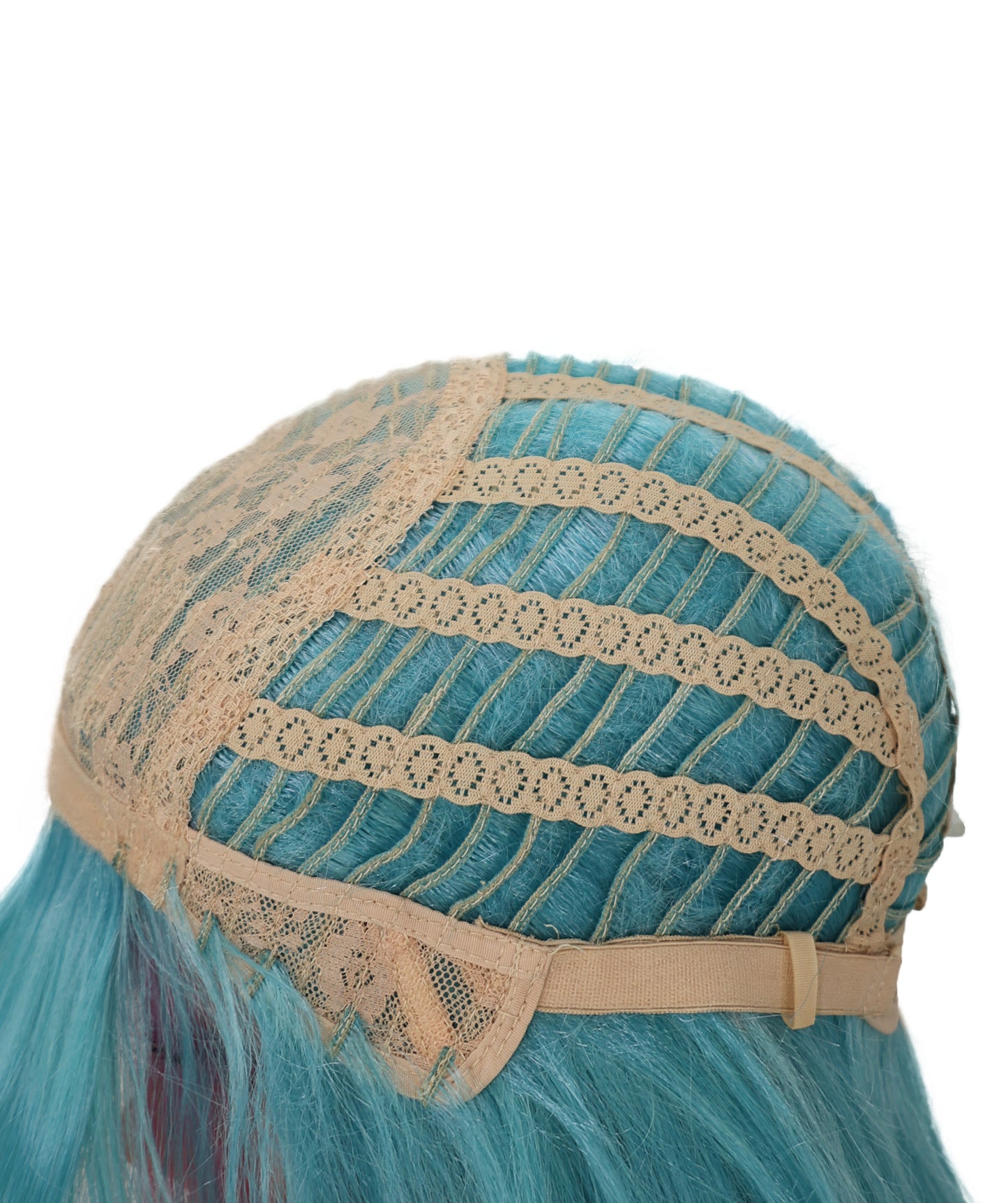 Wigs2you C-172 コスプレウィッグ レディース アクアブルー＆ピンク ロング ストレート 35インチ フルウィッグ 耐熱ファイバー ツートンカラー アニメ風 ハロウィン 仮装 イベント パーティー