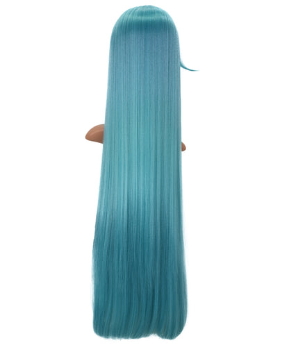 Wigs2you C-172 コスプレウィッグ レディース アクアブルー＆ピンク ロング ストレート 35インチ フルウィッグ 耐熱ファイバー ツートンカラー アニメ風 ハロウィン 仮装 イベント パーティー