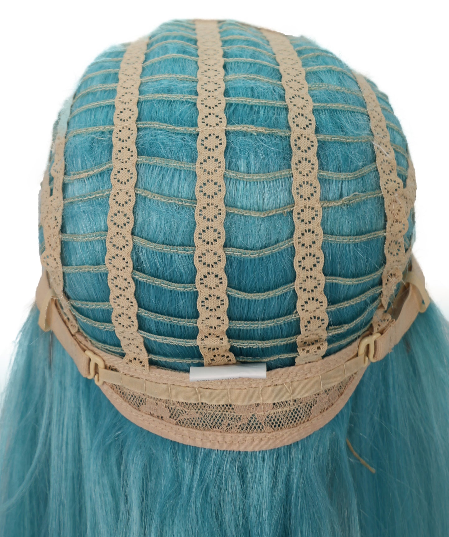 Wigs2you C-172 コスプレウィッグ レディース アクアブルー＆ピンク ロング ストレート 35インチ フルウィッグ 耐熱ファイバー ツートンカラー アニメ風 ハロウィン 仮装 イベント パーティー