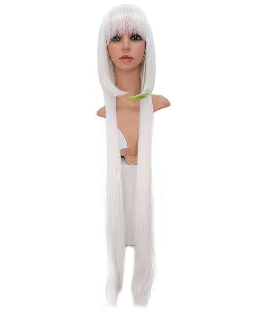 Wigs2you C-173 コスプレウィッグ レディース ホワイト ロング ストレート 43.5インチ フルウィッグ 耐熱ファイバー スーパーロング アニメ風 ハロウィン 仮装 イベント パーティー