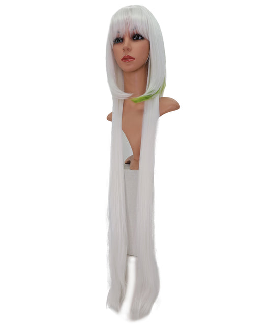 Wigs2you C-173 コスプレウィッグ レディース ホワイト ロング ストレート 43.5インチ フルウィッグ 耐熱ファイバー スーパーロング アニメ風 ハロウィン 仮装 イベント パーティー