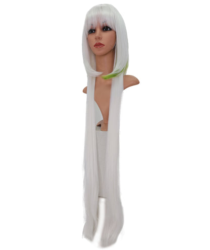 Wigs2you C-173 コスプレウィッグ レディース ホワイト ロング ストレート 43.5インチ フルウィッグ 耐熱ファイバー スーパーロング アニメ風 ハロウィン 仮装 イベント パーティー