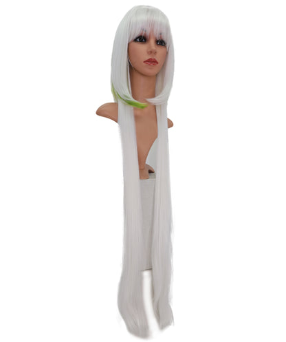 Wigs2you C-173 コスプレウィッグ レディース ホワイト ロング ストレート 43.5インチ フルウィッグ 耐熱ファイバー スーパーロング アニメ風 ハロウィン 仮装 イベント パーティー