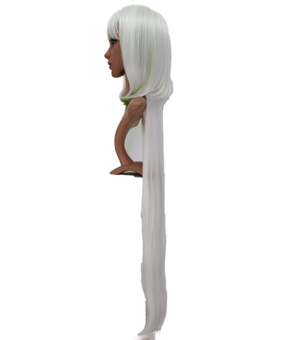 Wigs2you C-173 コスプレウィッグ レディース ホワイト ロング ストレート 43.5インチ フルウィッグ 耐熱ファイバー スーパーロング アニメ風 ハロウィン 仮装 イベント パーティー