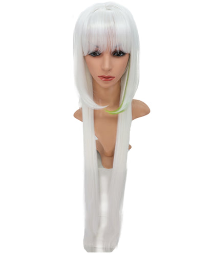 Wigs2you C-173 コスプレウィッグ レディース ホワイト ロング ストレート 43.5インチ フルウィッグ 耐熱ファイバー スーパーロング アニメ風 ハロウィン 仮装 イベント パーティー