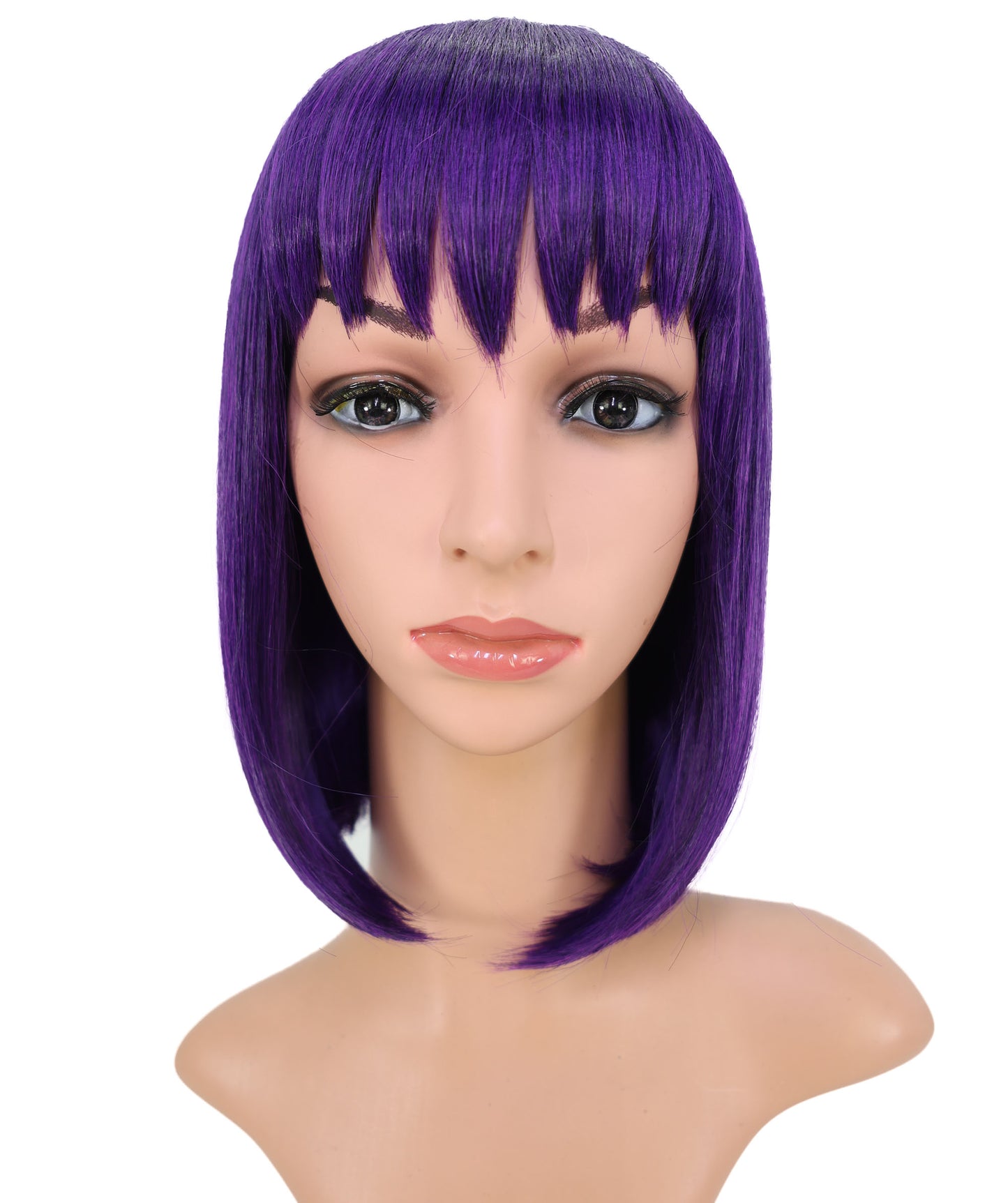 Wigs2you C-175 コスプレウィッグ レディース ダークパープル ボブ ストレート 12インチ フルウィッグ 耐熱ファイバー ショートヘア アニメ風 ハロウィン 仮装 イベント パーティー