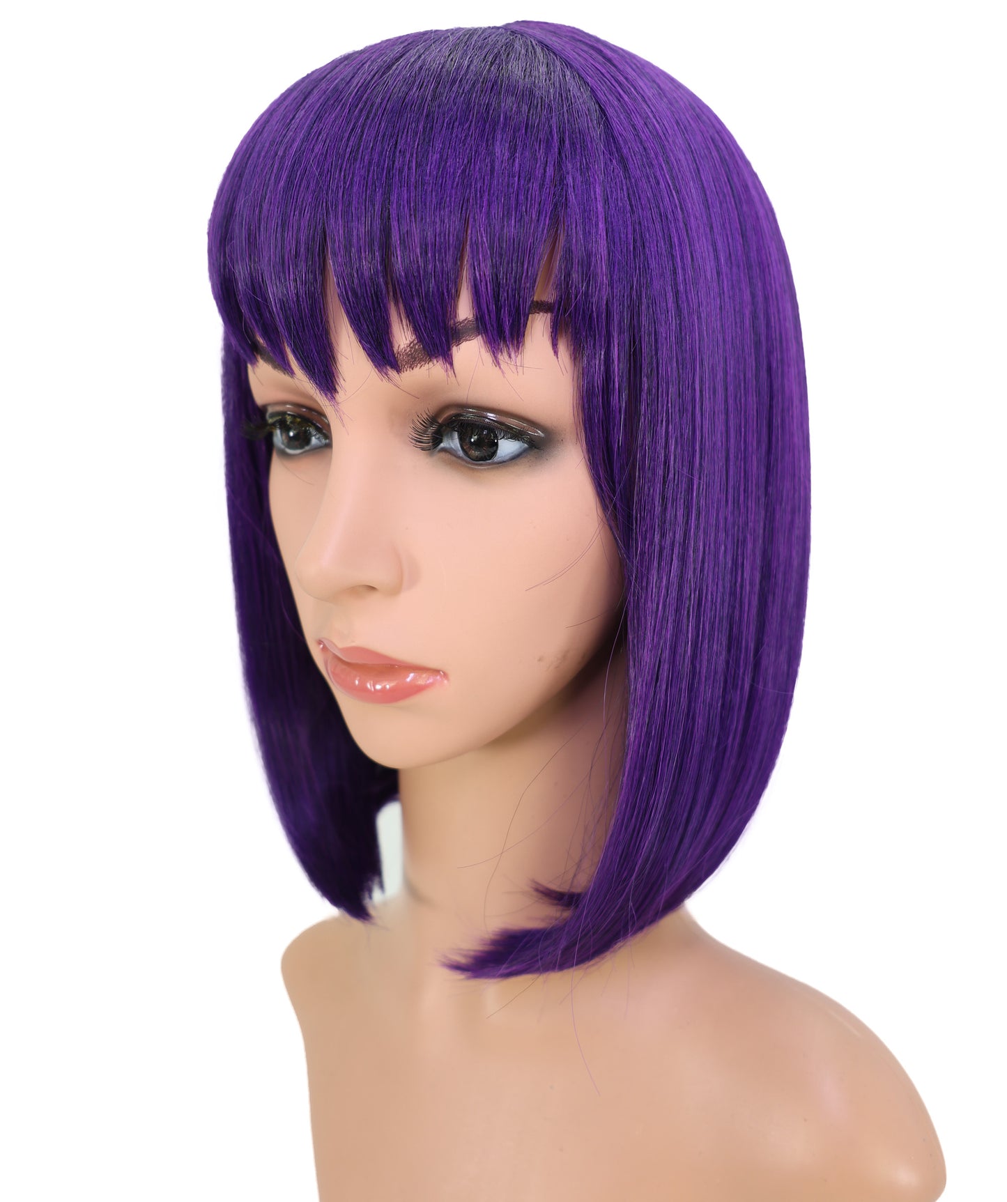 Wigs2you C-175 コスプレウィッグ レディース ダークパープル ボブ ストレート 12インチ フルウィッグ 耐熱ファイバー ショートヘア アニメ風 ハロウィン 仮装 イベント パーティー