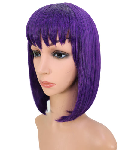Wigs2you C-175 コスプレウィッグ レディース ダークパープル ボブ ストレート 12インチ フルウィッグ 耐熱ファイバー ショートヘア アニメ風 ハロウィン 仮装 イベント パーティー