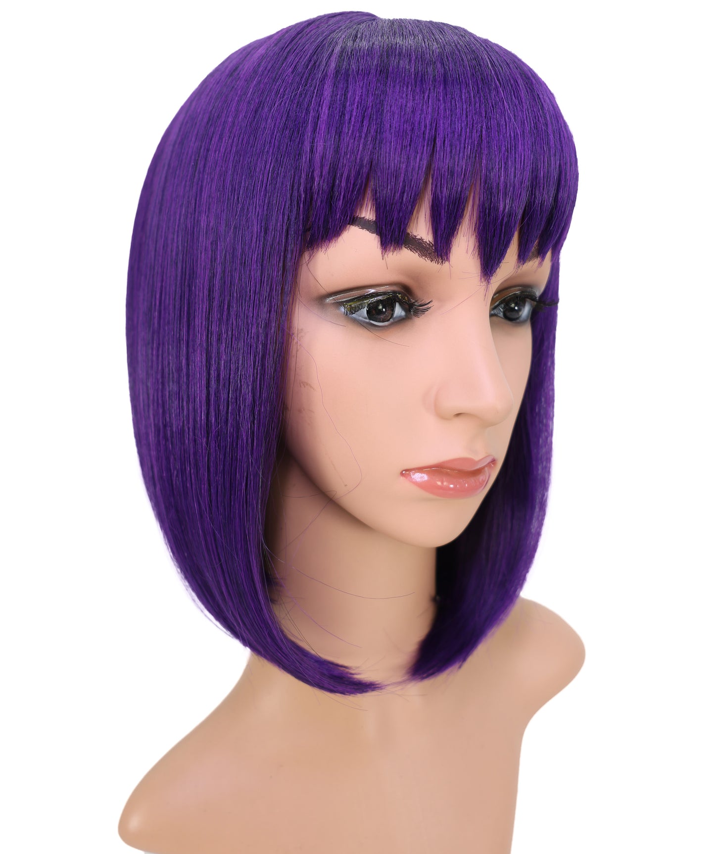 Wigs2you C-175 コスプレウィッグ レディース ダークパープル ボブ ストレート 12インチ フルウィッグ 耐熱ファイバー ショートヘア アニメ風 ハロウィン 仮装 イベント パーティー