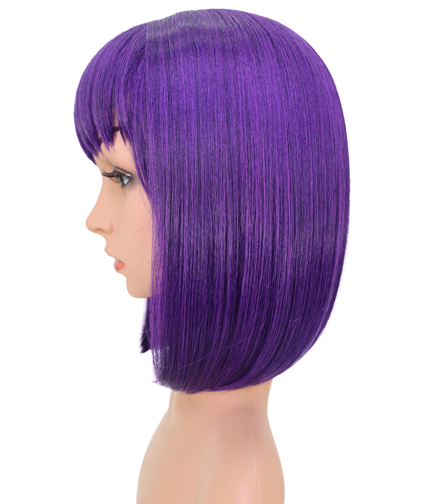 Wigs2you C-175 コスプレウィッグ レディース ダークパープル ボブ ストレート 12インチ フルウィッグ 耐熱ファイバー ショートヘア アニメ風 ハロウィン 仮装 イベント パーティー