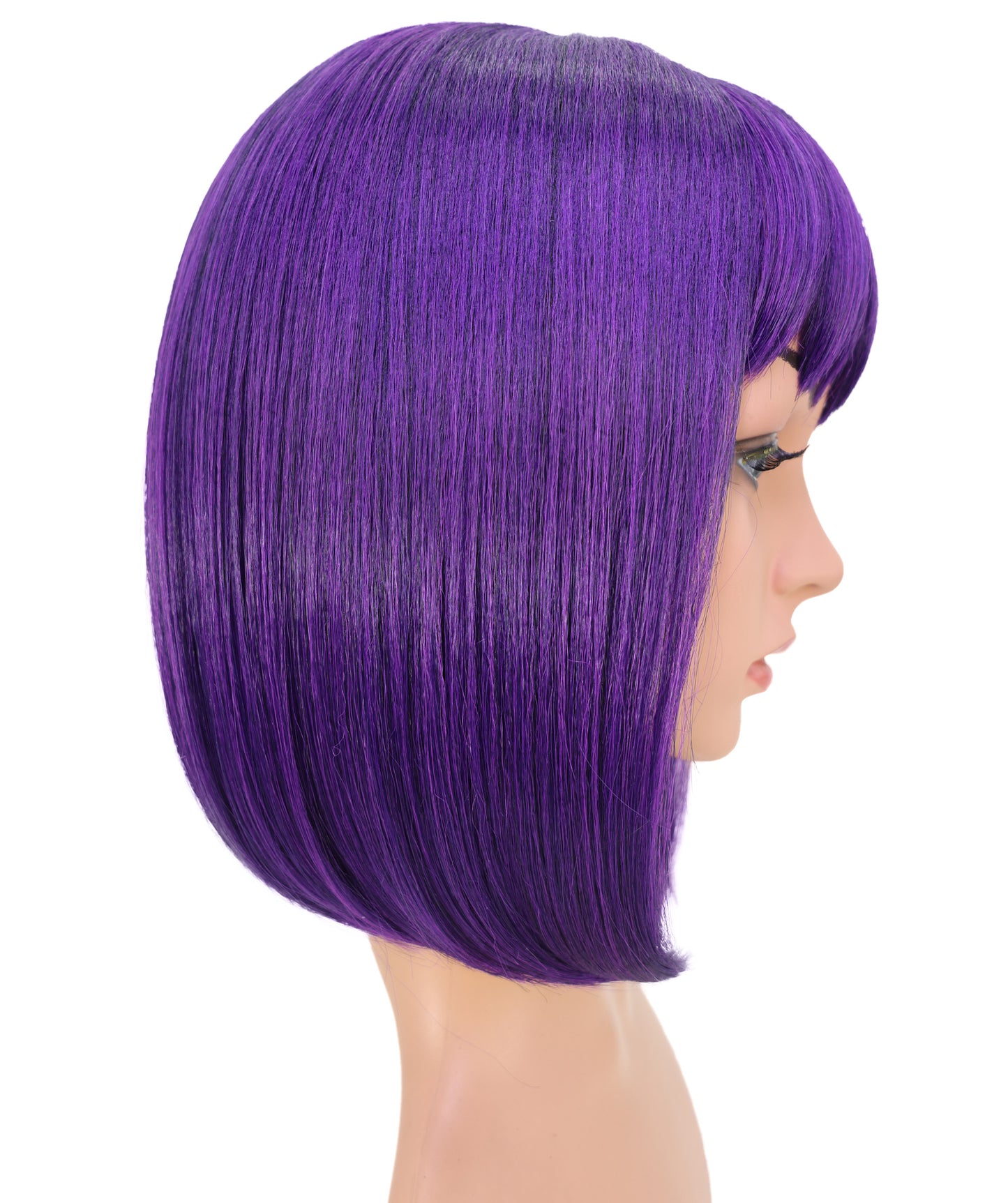 Wigs2you C-175 コスプレウィッグ レディース ダークパープル ボブ ストレート 12インチ フルウィッグ 耐熱ファイバー ショートヘア アニメ風 ハロウィン 仮装 イベント パーティー