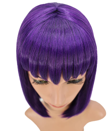 Wigs2you C-175 コスプレウィッグ レディース ダークパープル ボブ ストレート 12インチ フルウィッグ 耐熱ファイバー ショートヘア アニメ風 ハロウィン 仮装 イベント パーティー