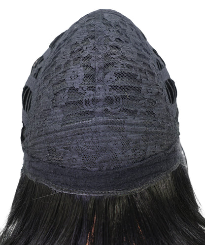 Wigs2you C-176 コスプレウィッグ レディース ブラック＆ミントブルー ポニーテール ロング 27インチ フルウィッグ 耐熱ファイバー キャップレス アニメ風 ハロウィン 仮装 イベント パーティー