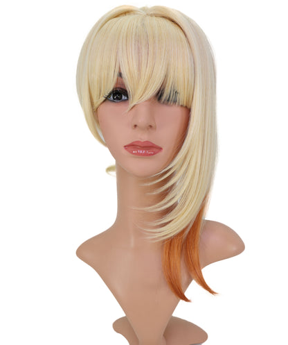 Wigs2you C-177 コスプレウィッグ レディース ブロンド ポニーテール 17.5インチ 前髪付き フルウィッグ 耐熱ファイバー キャップレス アニメ風 ハロウィン 仮装 舞台 イベント