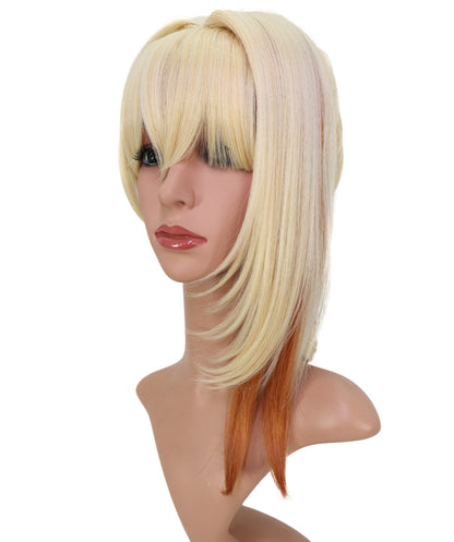 Wigs2you C-177 コスプレウィッグ レディース ブロンド ポニーテール 17.5インチ 前髪付き フルウィッグ 耐熱ファイバー キャップレス アニメ風 ハロウィン 仮装 舞台 イベント