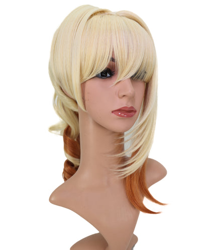 Wigs2you C-177 コスプレウィッグ レディース ブロンド ポニーテール 17.5インチ 前髪付き フルウィッグ 耐熱ファイバー キャップレス アニメ風 ハロウィン 仮装 舞台 イベント