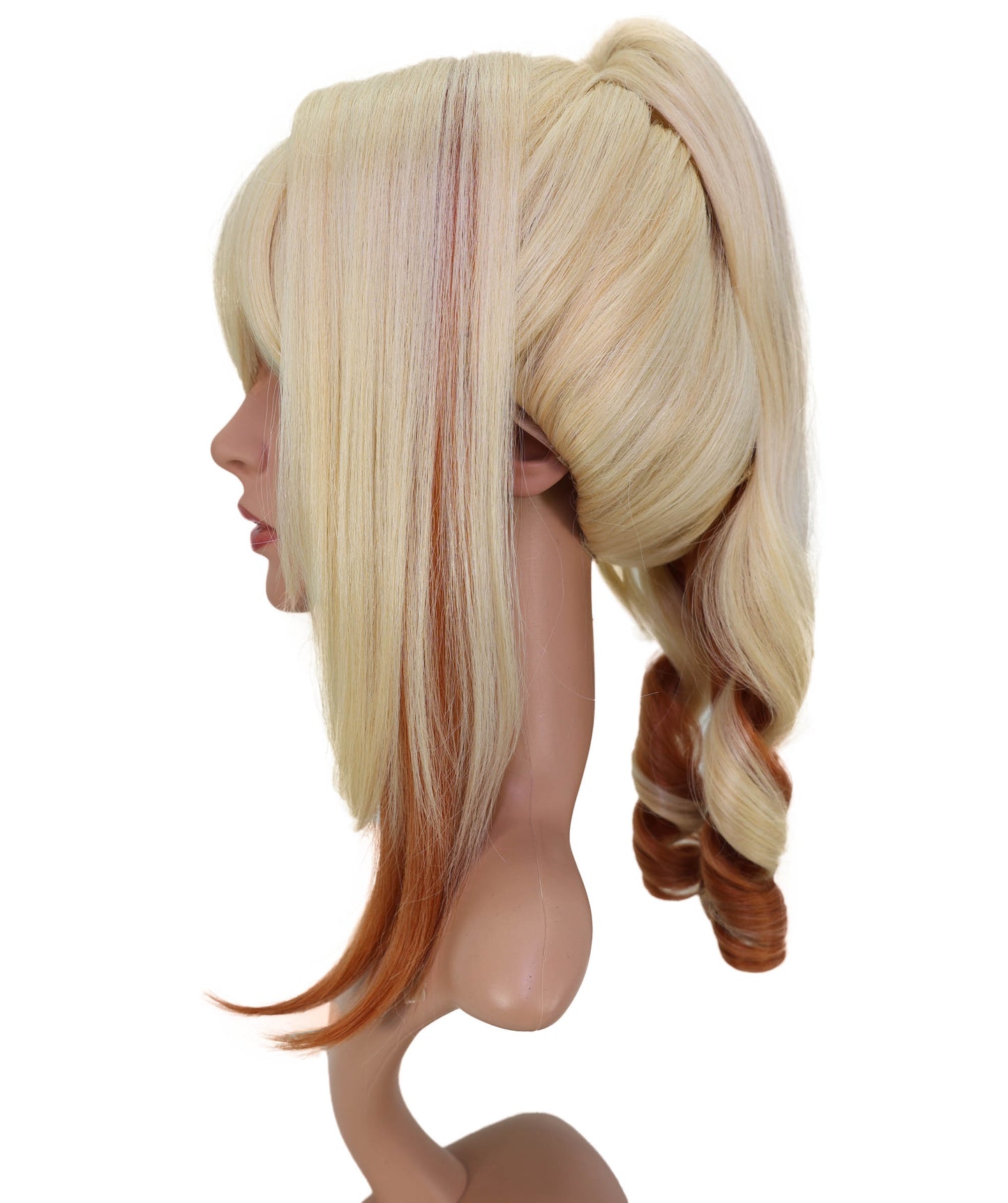 Wigs2you C-177 コスプレウィッグ レディース ブロンド ポニーテール 17.5インチ 前髪付き フルウィッグ 耐熱ファイバー キャップレス アニメ風 ハロウィン 仮装 舞台 イベント