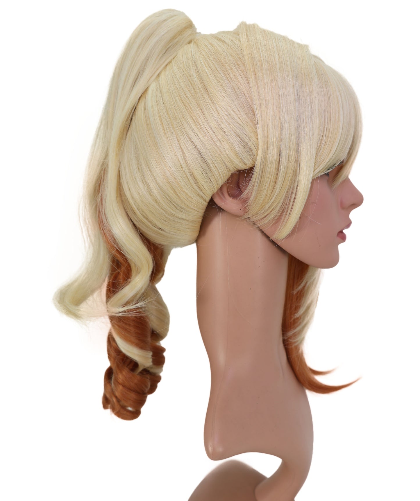 Wigs2you C-177 コスプレウィッグ レディース ブロンド ポニーテール 17.5インチ 前髪付き フルウィッグ 耐熱ファイバー キャップレス アニメ風 ハロウィン 仮装 舞台 イベント
