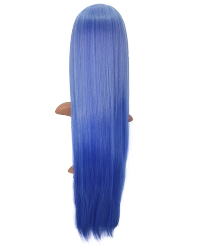 Wigs2you C-179 コスプレウィッグ レディース ブルー ロング ストレート 31.5インチ 前髪付き フルウィッグ 耐熱ファイバー キャップレス アニメ風 ハロウィン 仮装 舞台 イベント