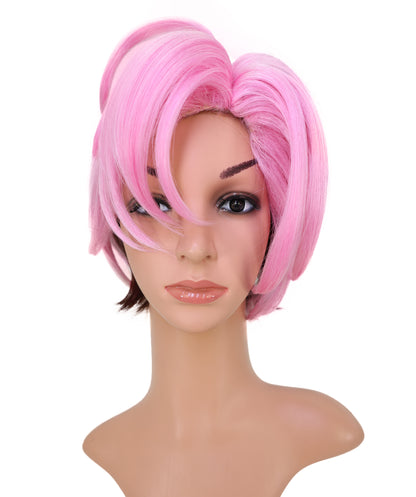 Wigs2you C-180 コスプレウィッグ レディース ピンク ショート レイヤーカット 13インチ 前髪付き フルウィッグ 耐熱ファイバー キャップレス アニメ風 ハロウィン 仮装 舞台 イベント