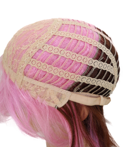 Wigs2you C-180 コスプレウィッグ レディース ピンク ショート レイヤーカット 13インチ 前髪付き フルウィッグ 耐熱ファイバー キャップレス アニメ風 ハロウィン 仮装 舞台 イベント