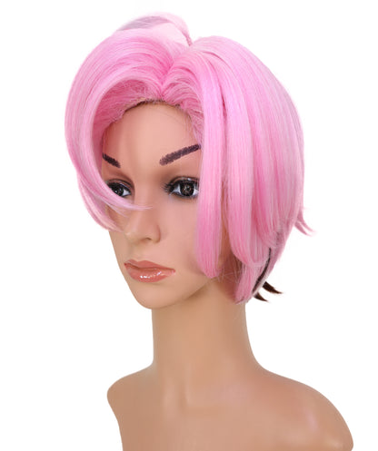Wigs2you C-180 コスプレウィッグ レディース ピンク ショート レイヤーカット 13インチ 前髪付き フルウィッグ 耐熱ファイバー キャップレス アニメ風 ハロウィン 仮装 舞台 イベント