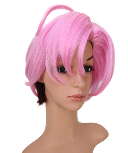 Wigs2you C-180 コスプレウィッグ レディース ピンク ショート レイヤーカット 13インチ 前髪付き フルウィッグ 耐熱ファイバー キャップレス アニメ風 ハロウィン 仮装 舞台 イベント