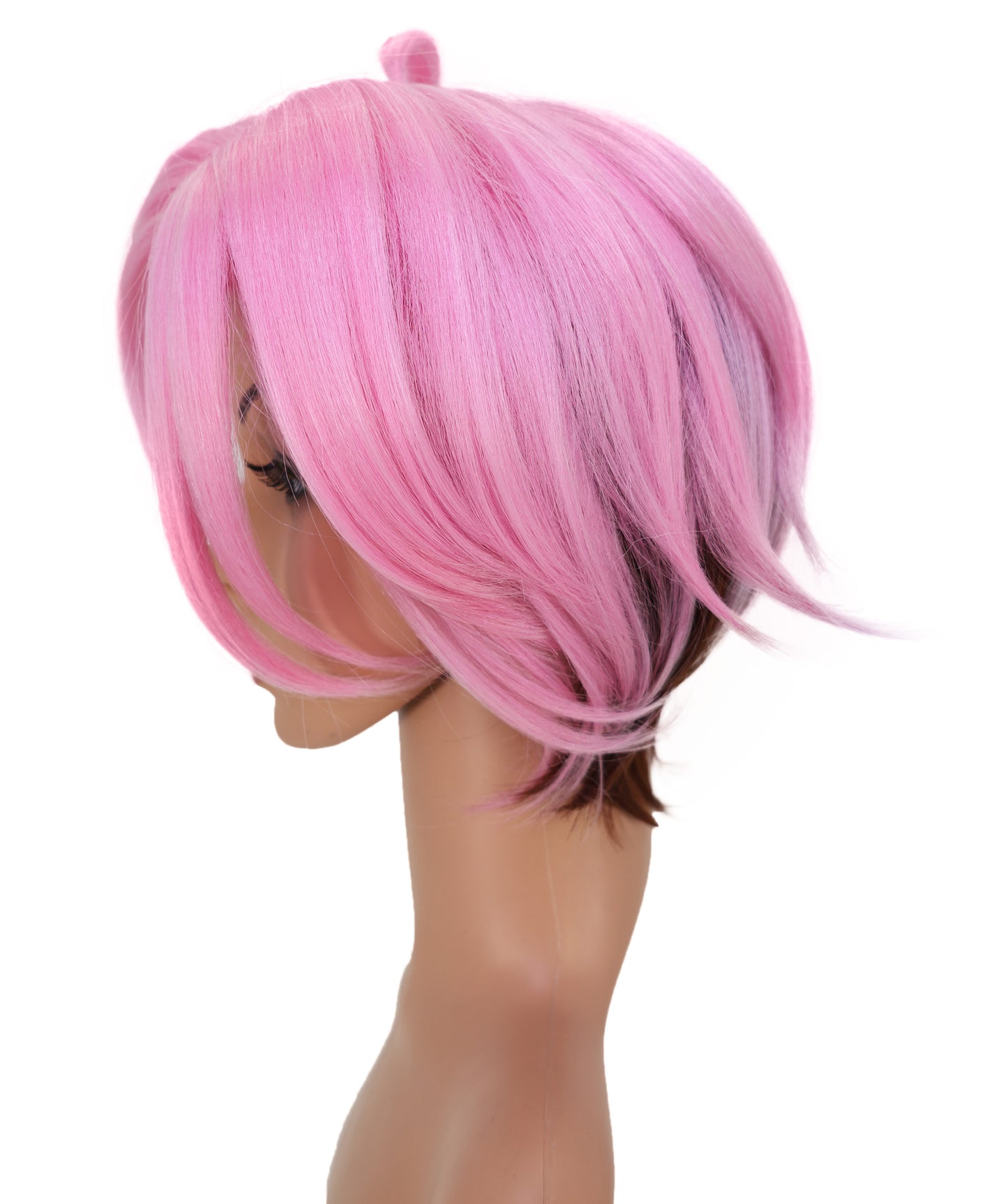 Wigs2you C-180 コスプレウィッグ レディース ピンク ショート レイヤーカット 13インチ 前髪付き フルウィッグ 耐熱ファイバー キャップレス アニメ風 ハロウィン 仮装 舞台 イベント