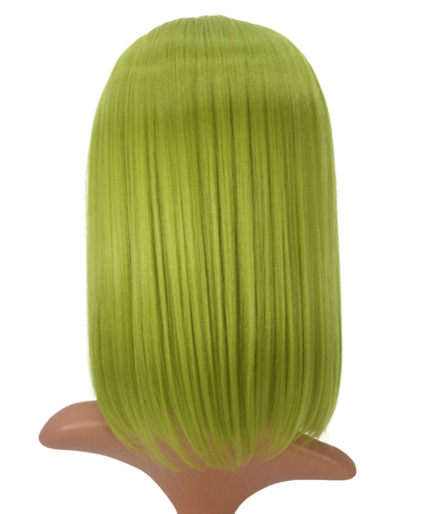 Wigs2you C-182 コスプレウィッグ レディース ライムグリーン ボブ ストレート 13.5インチ 前髪付き フルウィッグ 耐熱ファイバー キャップレス アニメ風 ハロウィン 仮装 舞台 イベント パフォーマンス