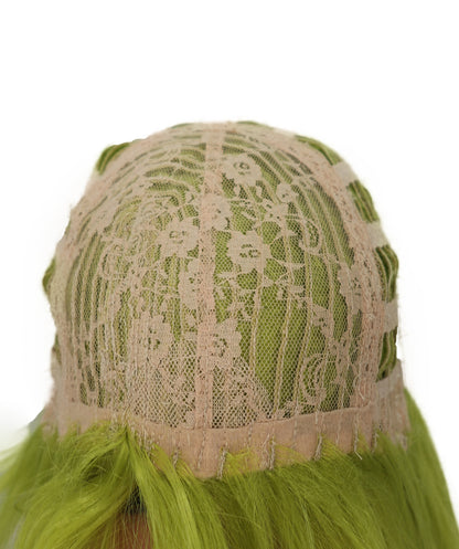 Wigs2you C-182 コスプレウィッグ レディース ライムグリーン ボブ ストレート 13.5インチ 前髪付き フルウィッグ 耐熱ファイバー キャップレス アニメ風 ハロウィン 仮装 舞台 イベント パフォーマンス