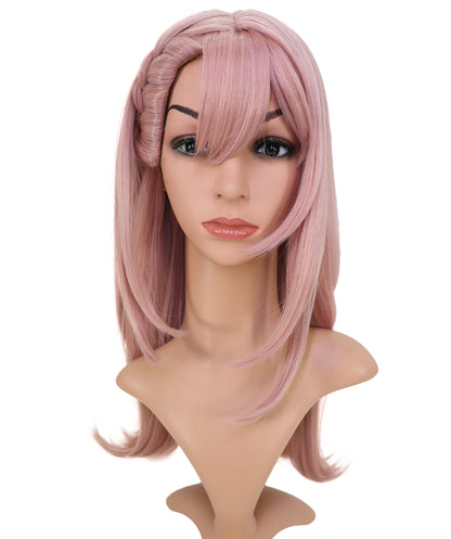 Wigs2you C-183 コスプレウィッグ レディース ダークピンク ロング ストレート 22インチ 前髪付き フルウィッグ 耐熱ファイバー キャップレス アニメ風 ハロウィン 仮装 パーティー 舞台 イベント