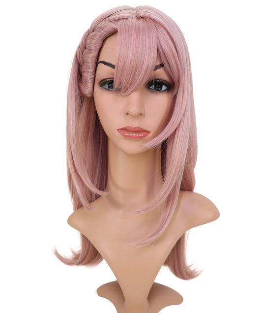 Wigs2you C-183 コスプレウィッグ レディース ダークピンク ロング ストレート 22インチ 前髪付き フルウィッグ 耐熱ファイバー キャップレス アニメ風 ハロウィン 仮装 パーティー 舞台 イベント