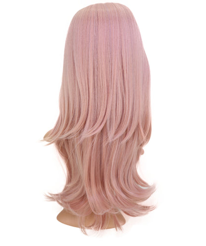 Wigs2you C-183 コスプレウィッグ レディース ダークピンク ロング ストレート 22インチ 前髪付き フルウィッグ 耐熱ファイバー キャップレス アニメ風 ハロウィン 仮装 パーティー 舞台 イベント