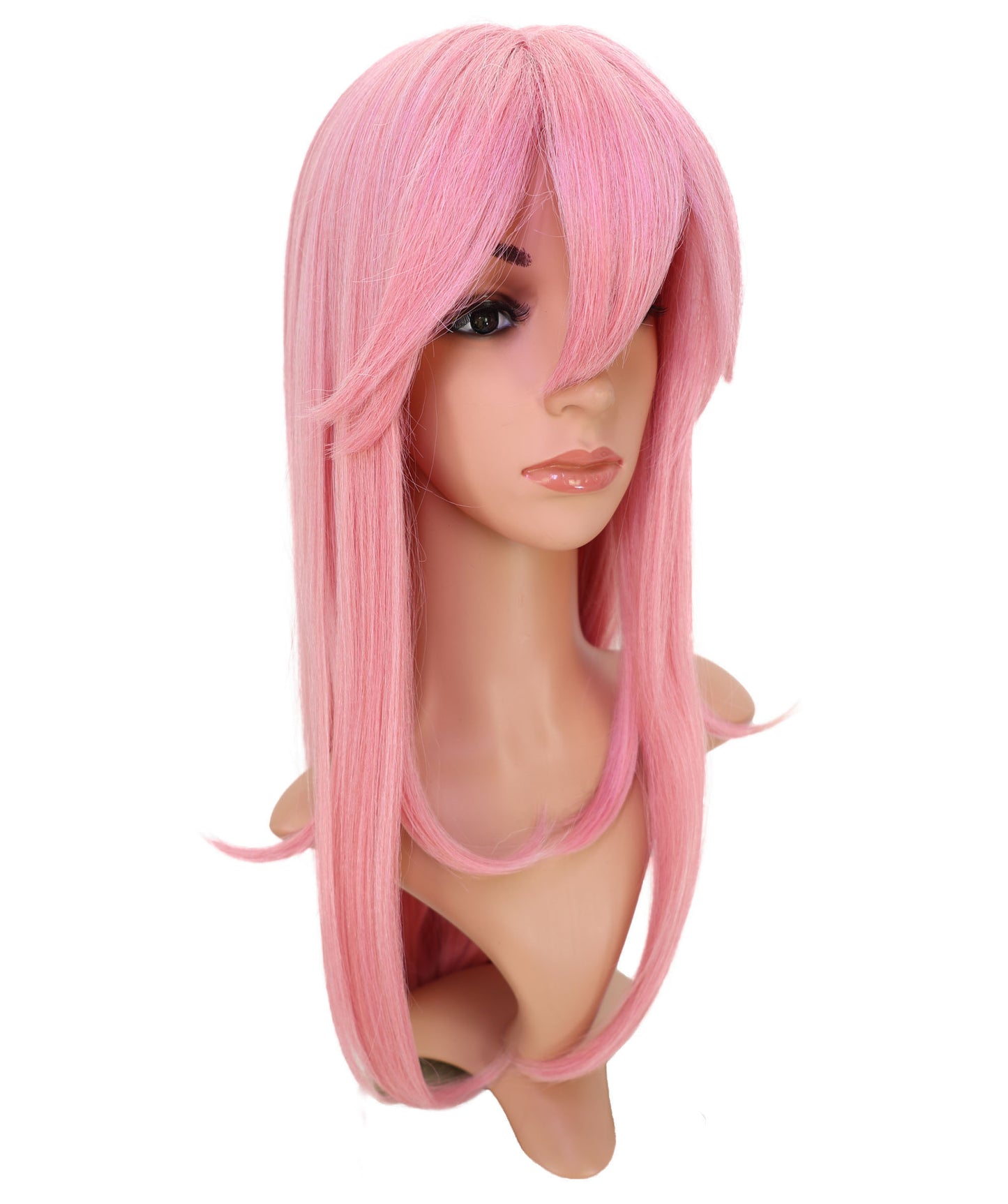 Wigs2you C-184 コスプレウィッグ レディース ピンク ロング ストレート 29インチ フルウィッグ 耐熱・難燃性ファイバー キャップレス ハロウィン 仮装 イベント パーティー