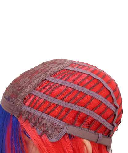Wigs2you C-185 女性用コスプレウィッグ、赤と青、ロング、ストレート、35インチ、フルウィッグ、耐熱・難燃性ファイバー、キャップレス、ハロウィン、コスチューム、イベント、パーティーに最適