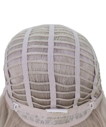 Wigs2you C-186 女性用コスプレウィッグ、グレーとグリーン、ロングストレート、約56cm、フルウィッグ、耐熱ファイバー、キャップレス、アニメスタイル、ハロウィン、コスチュームパーティー、イベント、ステージパフォーマンス、写真撮影、パーティー用。