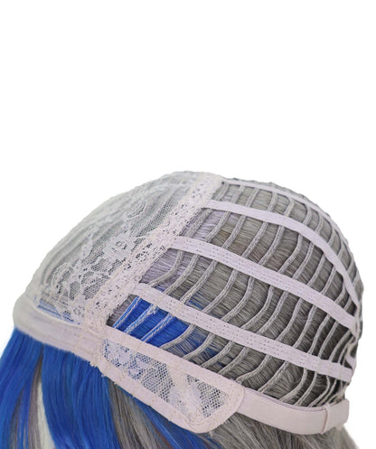 Wigs2you C-188 女性用コスプレウィッグ、グレーとブルー、ロング、ストレート、21インチ、フルウィッグ、耐熱ファイバー、キャップレス、ハロウィン、コスチューム、イベント、パーティーに最適
