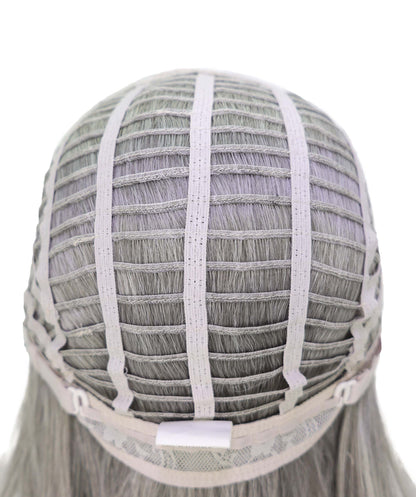 Wigs2you C-188 女性用コスプレウィッグ、グレーとブルー、ロング、ストレート、21インチ、フルウィッグ、耐熱ファイバー、キャップレス、ハロウィン、コスチューム、イベント、パーティーに最適