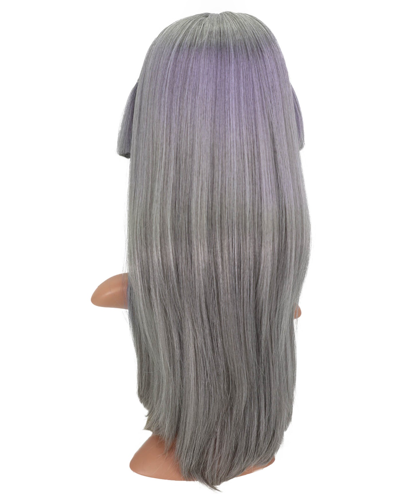 Wigs2you C-188 女性用コスプレウィッグ、グレーとブルー、ロング、ストレート、21インチ、フルウィッグ、耐熱ファイバー、キャップレス、ハロウィン、コスチューム、イベント、パーティーに最適