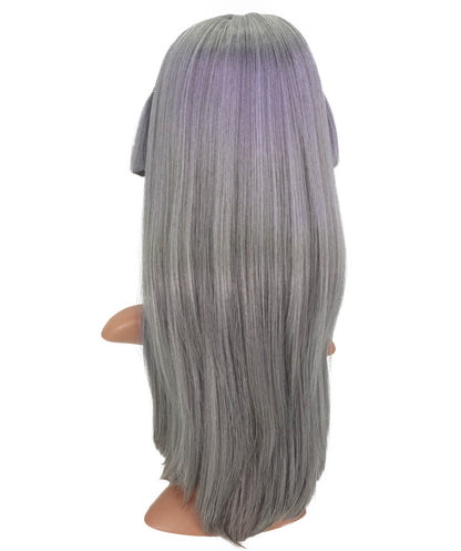 Wigs2you C-188 女性用コスプレウィッグ、グレーとブルー、ロング、ストレート、21インチ、フルウィッグ、耐熱ファイバー、キャップレス、ハロウィン、コスチューム、イベント、パーティーに最適