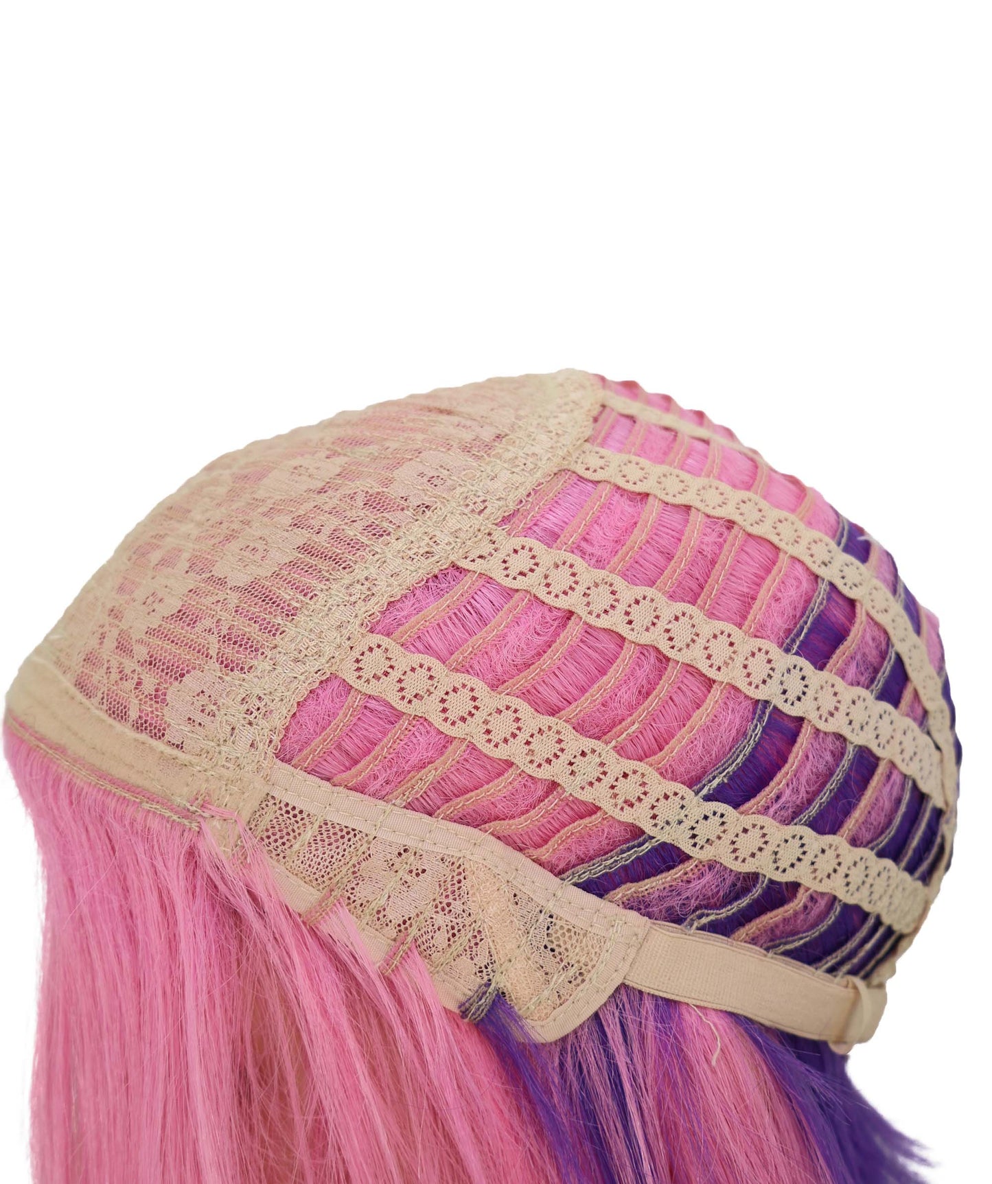 Wigs2you C-189 女性用コスプレウィッグ、ピンクとパープル、ロング、ストレート、34インチ、フルウィッグ、耐熱ファイバー、キャップレス、ハロウィン、コスチューム、イベント、パーティーに最適。