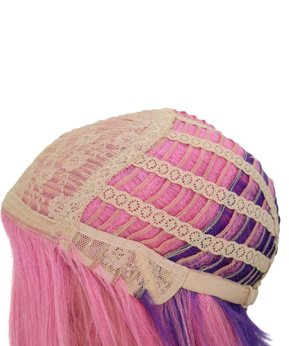 Wigs2you C-189 女性用コスプレウィッグ、ピンクとパープル、ロング、ストレート、34インチ、フルウィッグ、耐熱ファイバー、キャップレス、ハロウィン、コスチューム、イベント、パーティーに最適。