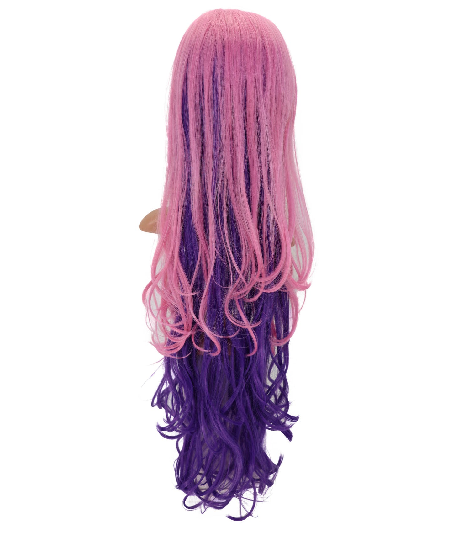 Wigs2you C-189 女性用コスプレウィッグ、ピンクとパープル、ロング、ストレート、34インチ、フルウィッグ、耐熱ファイバー、キャップレス、ハロウィン、コスチューム、イベント、パーティーに最適。