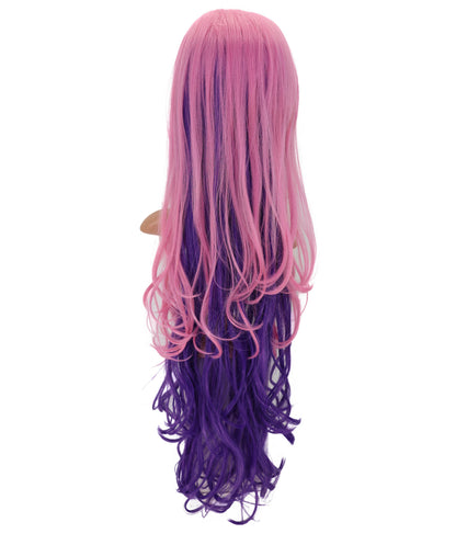 Wigs2you C-189 女性用コスプレウィッグ、ピンクとパープル、ロング、ストレート、34インチ、フルウィッグ、耐熱ファイバー、キャップレス、ハロウィン、コスチューム、イベント、パーティーに最適。